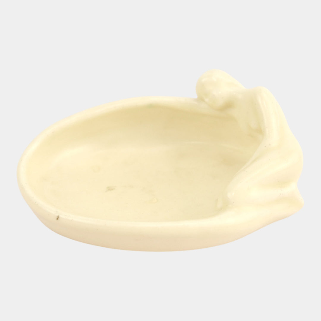 Rookwood Pottery 1926 Matte Ivory Ceramic Figurine Nude Tray 2595 - Just Art Pottery