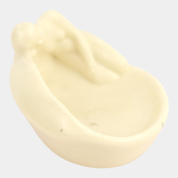 Rookwood Pottery 1926 Matte Ivory Ceramic Figurine Nude Tray 2595 - Just Art Pottery