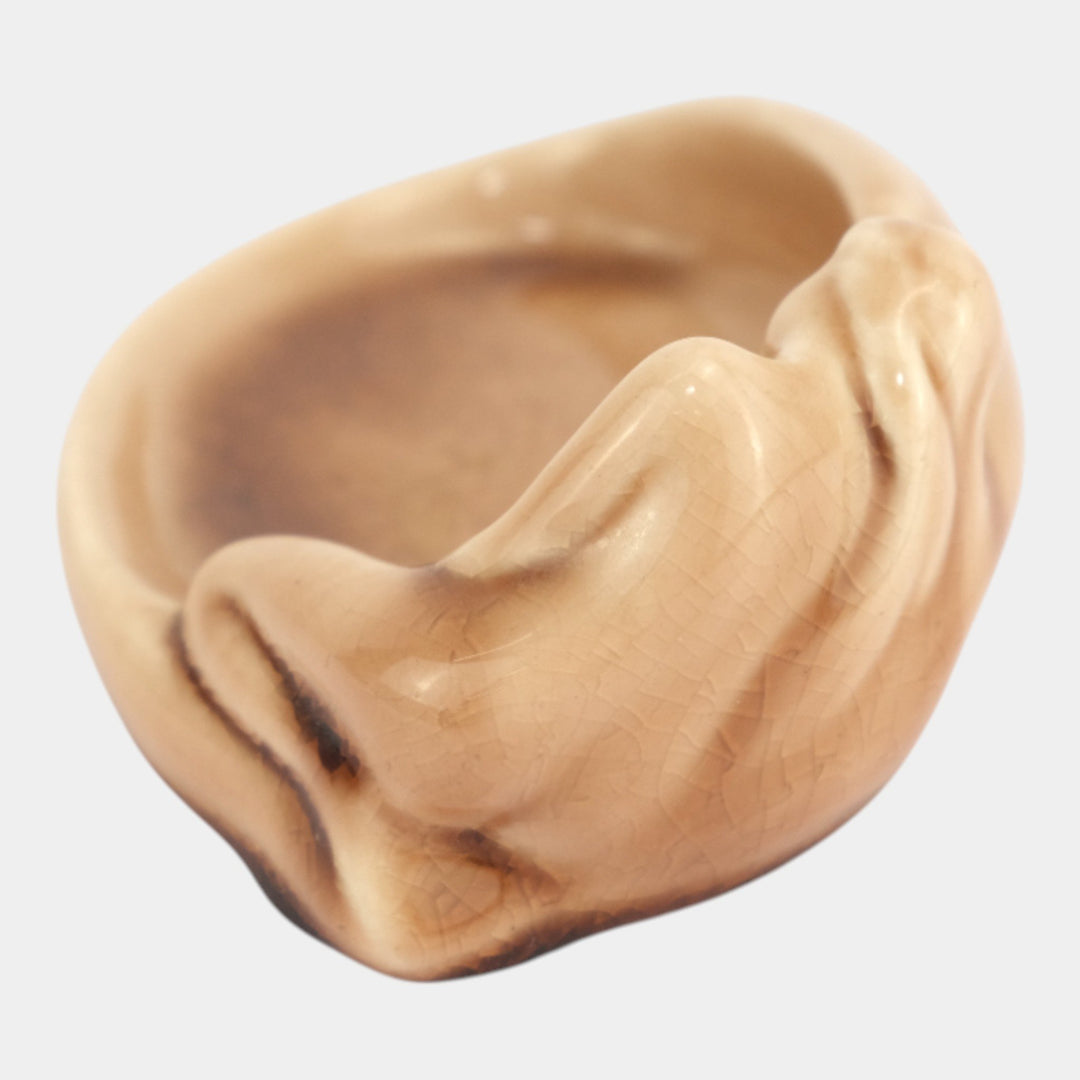 Rookwood 1946 Vintage Art Pottery Brown Reclining Figural Nude Pin Tray 2595