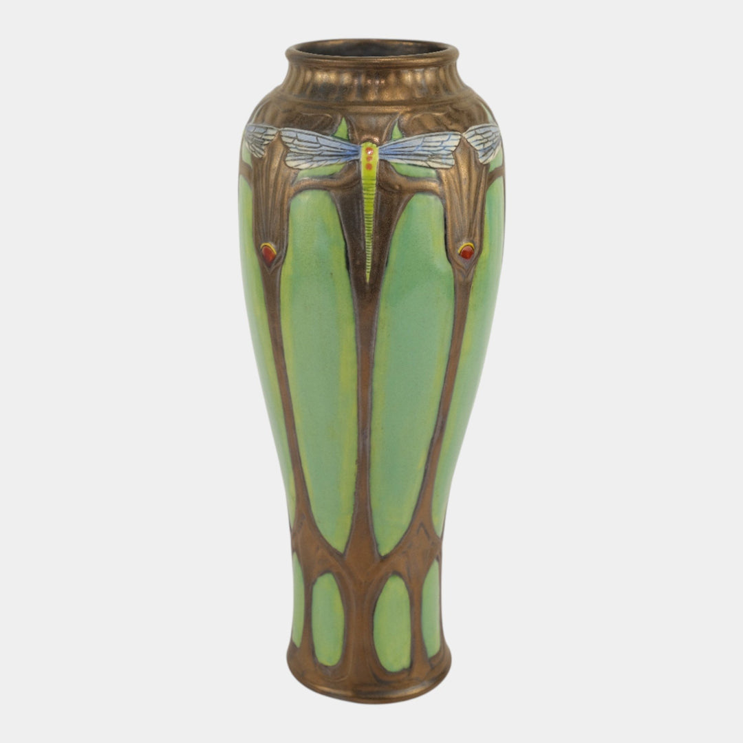 Calmwater Designs Stephanie Young Studio Pottery Dragonfly Green Vase