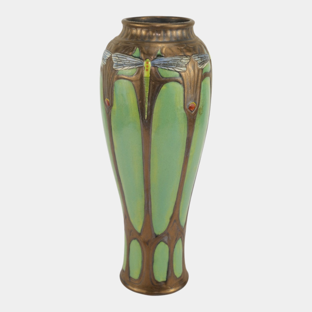 Calmwater Designs Stephanie Young Studio Pottery Dragonfly Green Vase