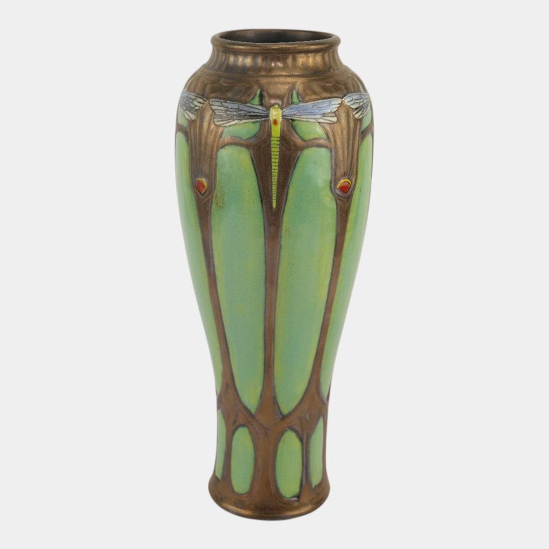 Calmwater Designs Stephanie Young Studio Pottery Dragonfly Green Vase