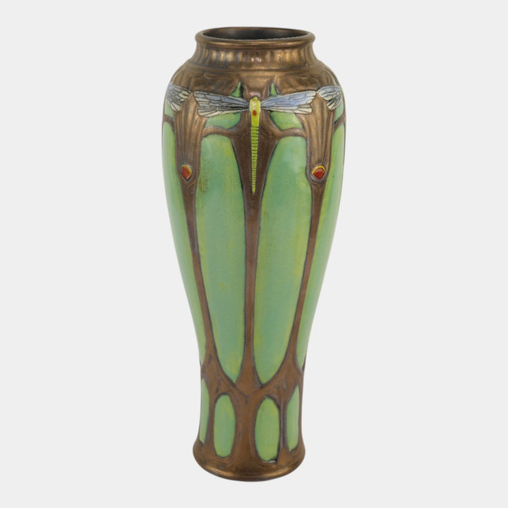 Calmwater Designs Stephanie Young Studio Pottery Dragonfly Green Vase