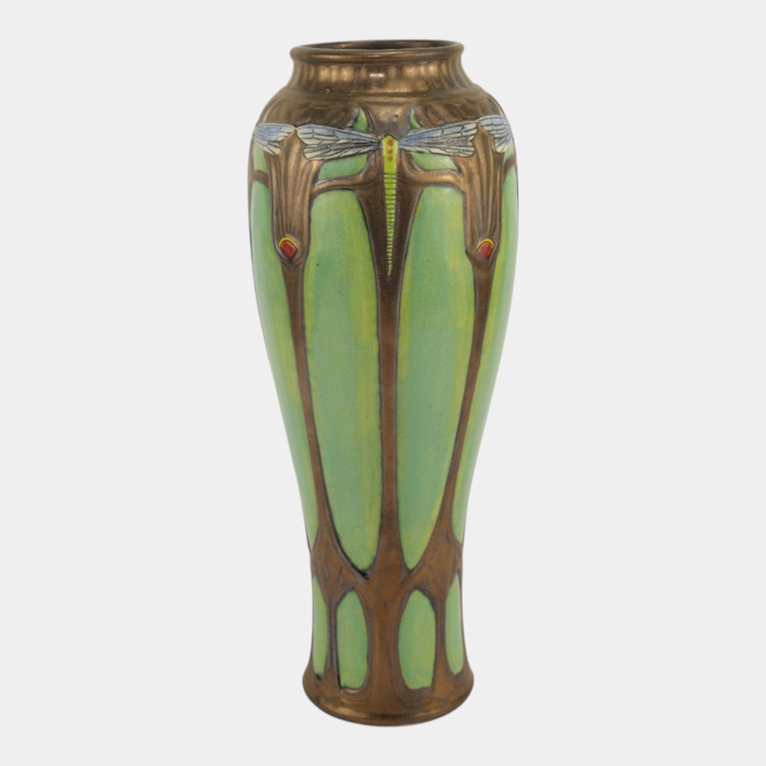 Calmwater Designs Stephanie Young Studio Pottery Dragonfly Green Vase