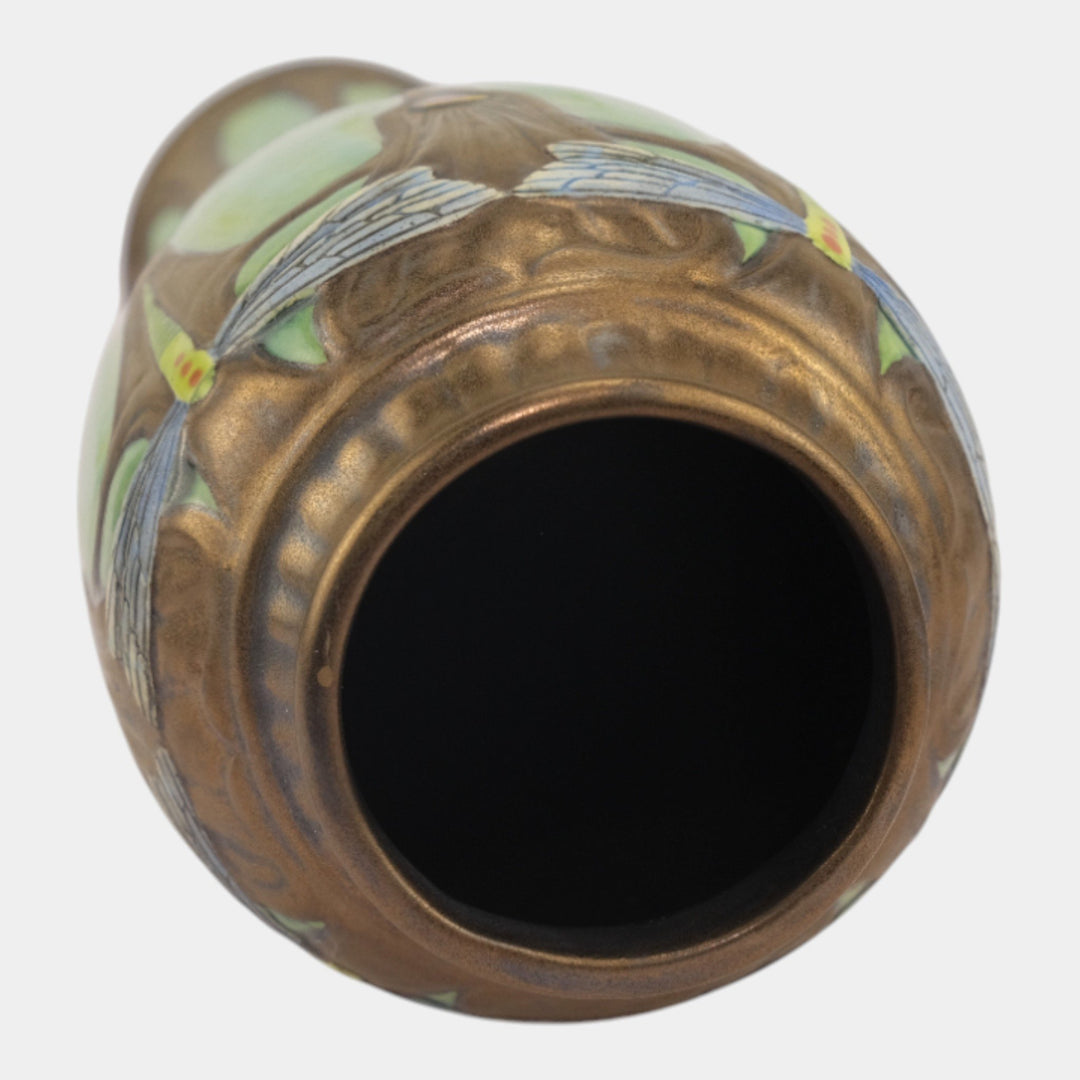 Calmwater Designs Stephanie Young Studio Pottery Dragonfly Green Vase