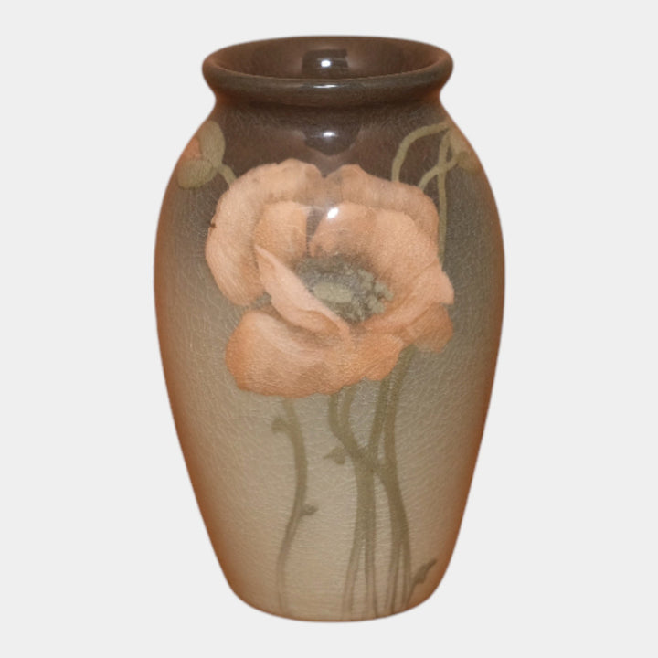 Rookwood Pottery 1904 Iris Glaze Ceramic Blooming Poppy Flower Vase 568E Zettel