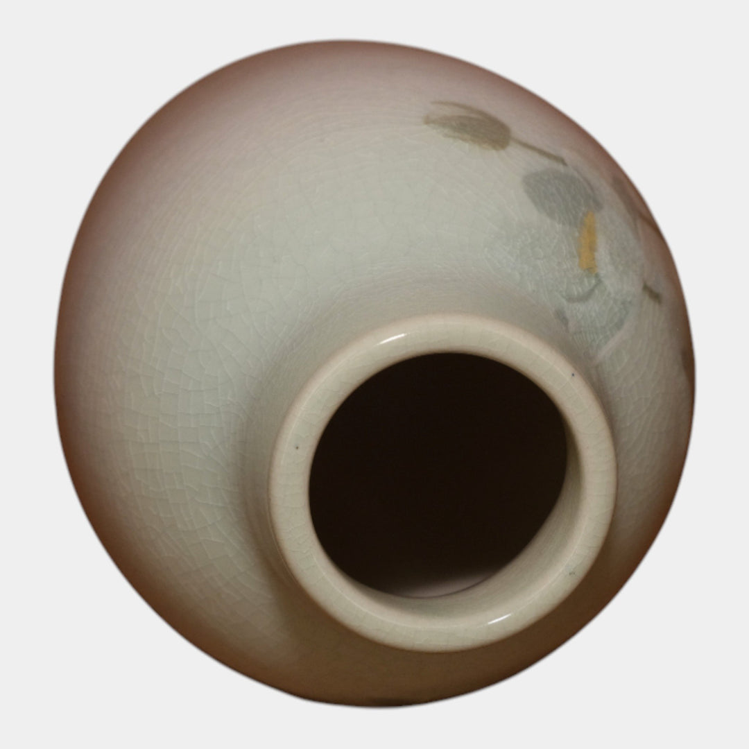 Rookwood Pottery 1907 Iris Glaze White Blooming Flower Ovoid Vase 940D Sax