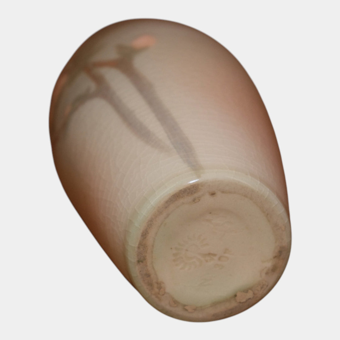 Rookwood Pottery 1906 Iris Glaze Ceramic Apple Blossom Flower Vase 30F Linderman