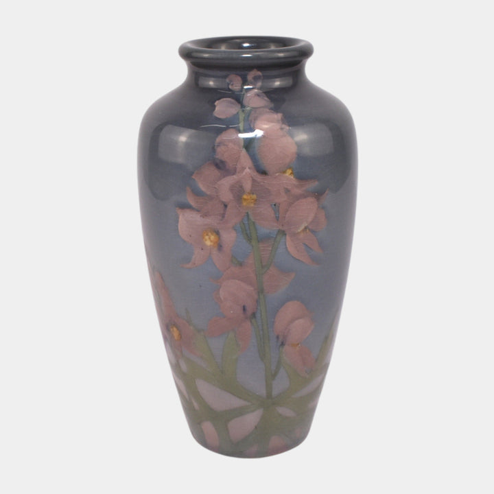 Rookwood Pottery 1900 Iris Glaze Ceramic Foxglove Flower Vase 614F Fechheimer - Just Art Pottery