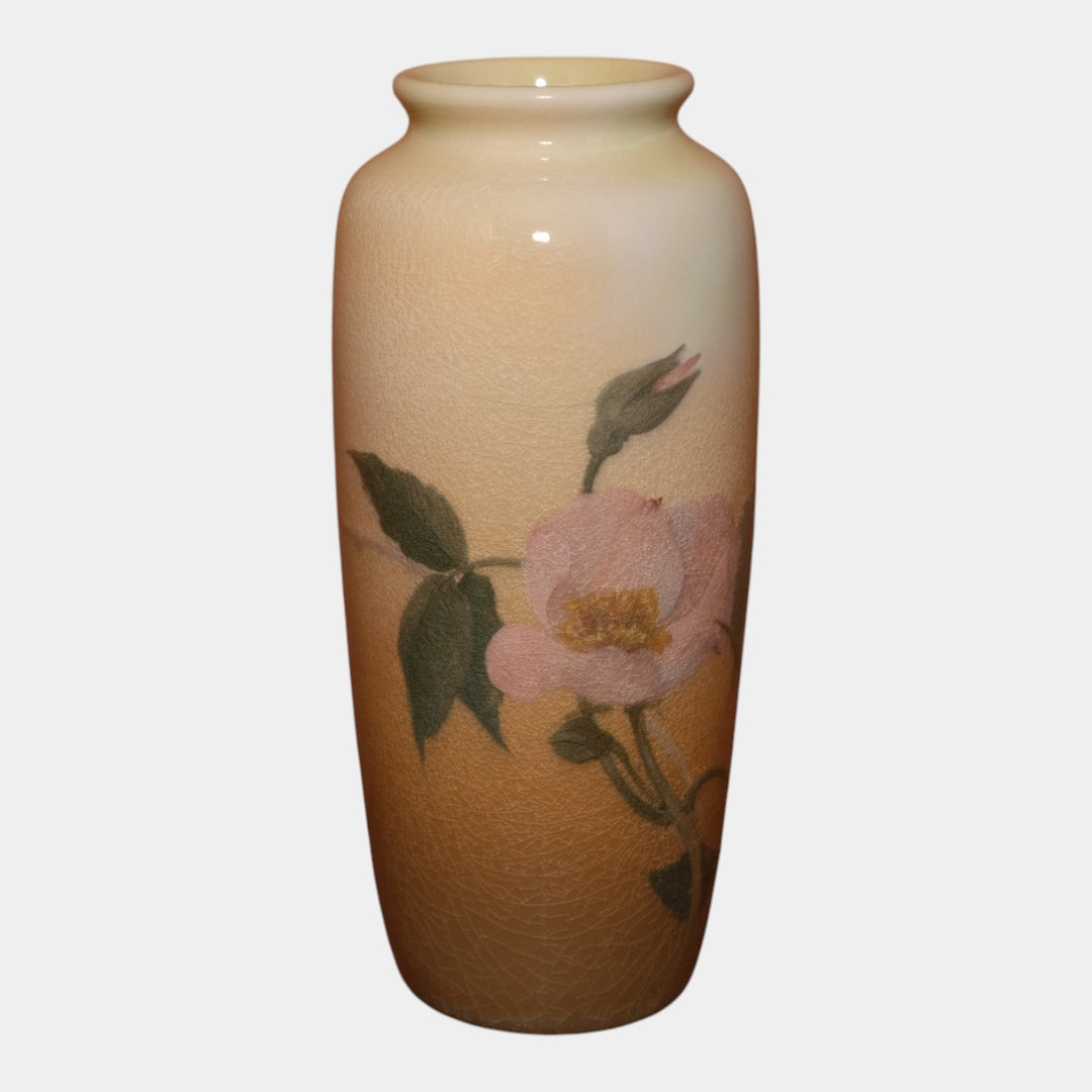 Rookwood Pottery 1904 Iris Glaze Pink Dogwood Flower Vase 904 Rothenbusch - Just Art Pottery