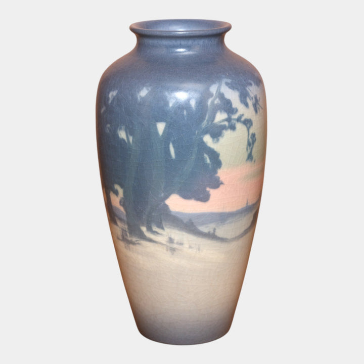 Rookwood Pottery 1918 Snowy Scenic Landscape Vellum Vase 614E Coyne