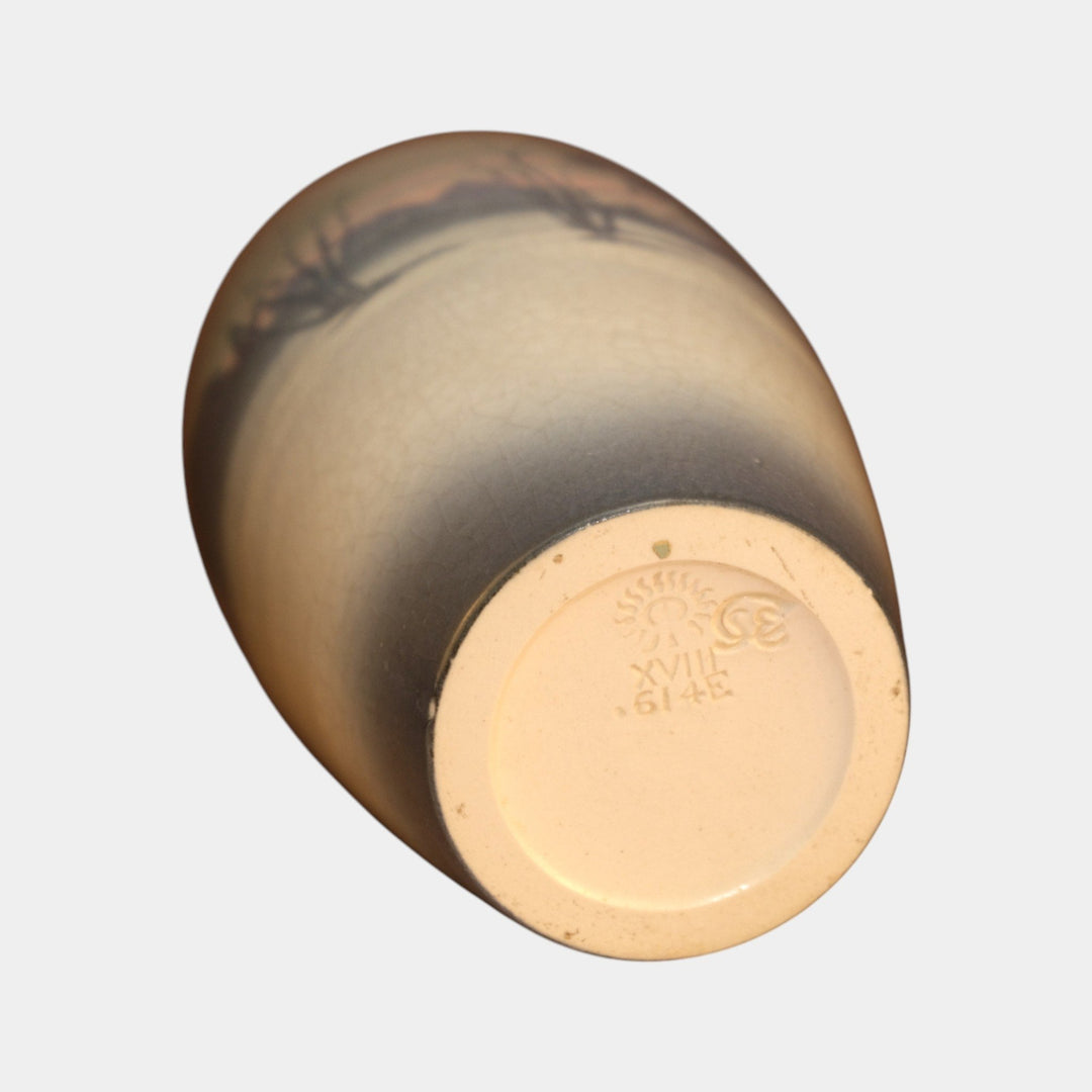 Rookwood Pottery 1918 Snowy Scenic Landscape Vellum Vase 614E Coyne