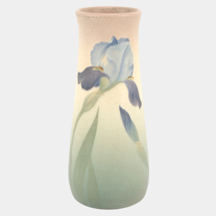 Rookwood Pottery 1906 Vellum Glaze Blue Iris In Bloom Floral Vase 950C Schmidt