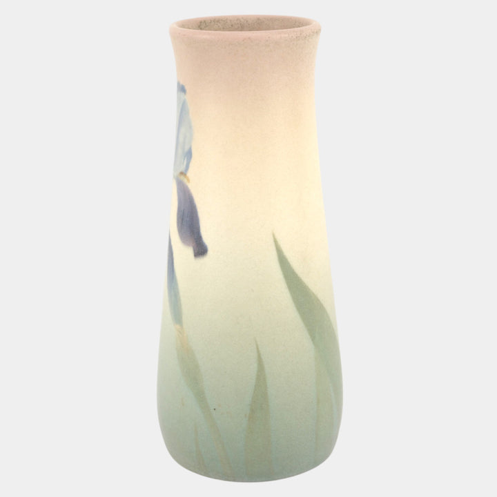 Rookwood Pottery 1906 Vellum Glaze Blue Iris In Bloom Floral Vase 950C Schmidt