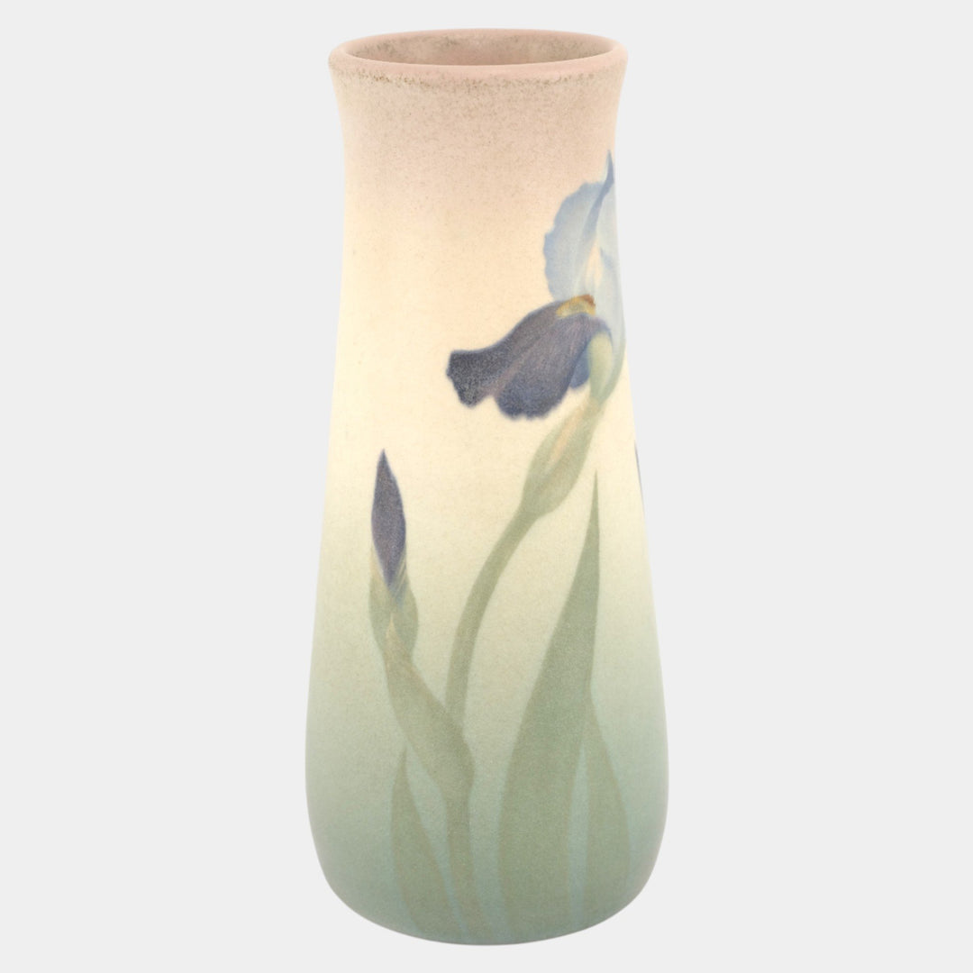 Rookwood Pottery 1906 Vellum Glaze Blue Iris In Bloom Floral Vase 950C Schmidt