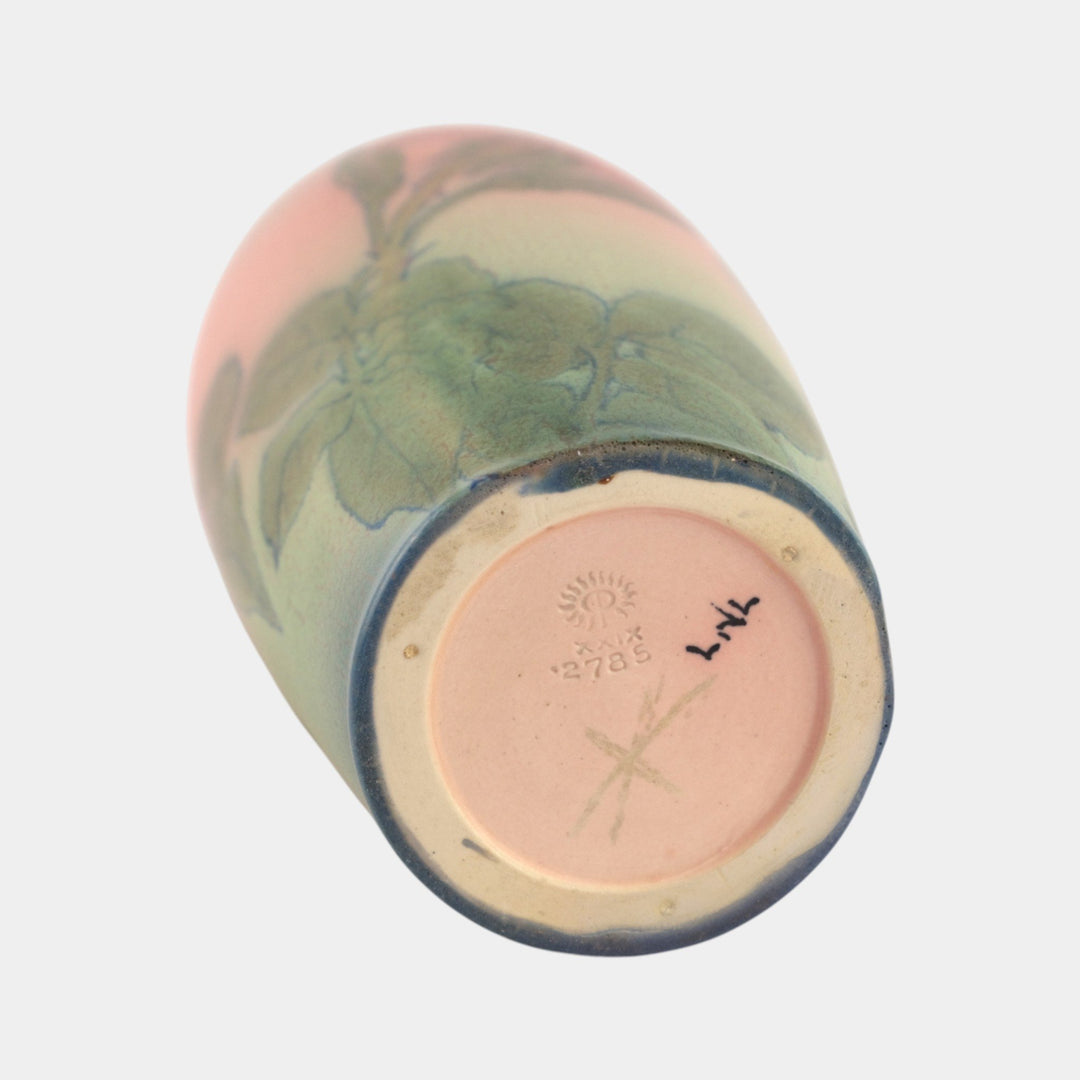 Rookwood Pottery 1929 Vellum Blue Green Blooming Flower Tall Vase 2785 Lincoln