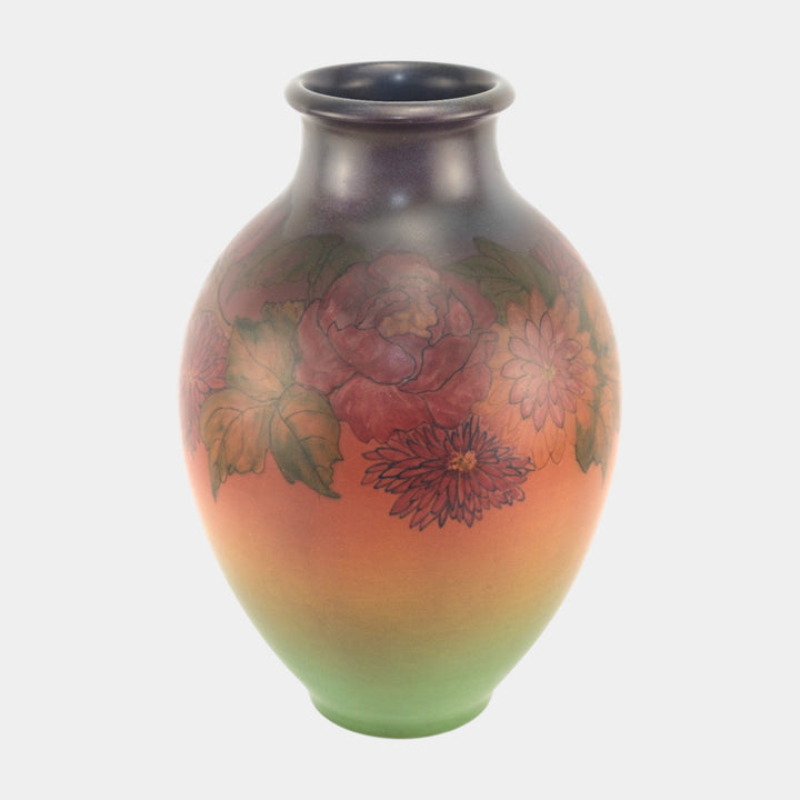 Rookwood Pottery 1925 Vellum Glaze Multi Color Floral Large Vase 2246C Lincoln