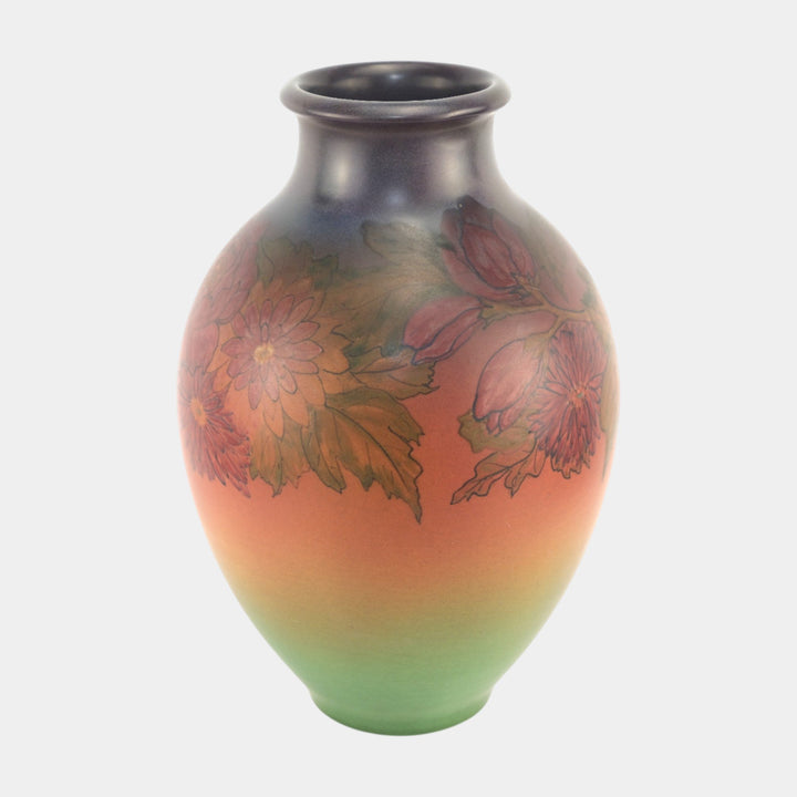 Rookwood Pottery 1925 Vellum Glaze Multi Color Floral Large Vase 2246C Lincoln