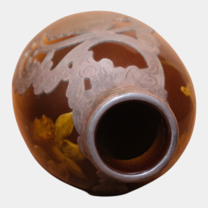 Rookwood Pottery 1900 Standard Glaze Silver Overlay Flower Vase 732C Lindeman