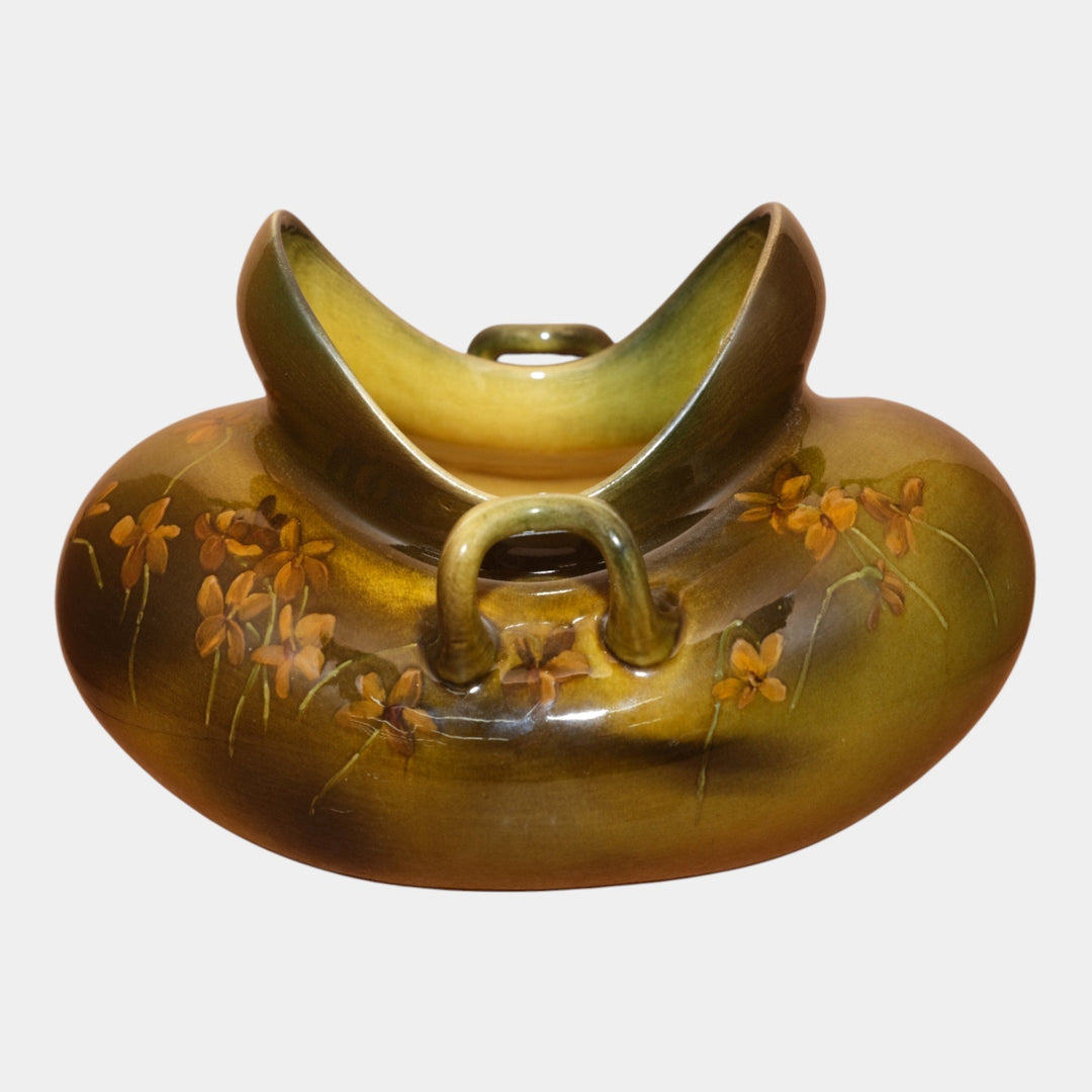 Rookwood Pottery 1893 Standard Glaze Ceramic Flower Handled Bowl 628 Abel - Just Art Pottery