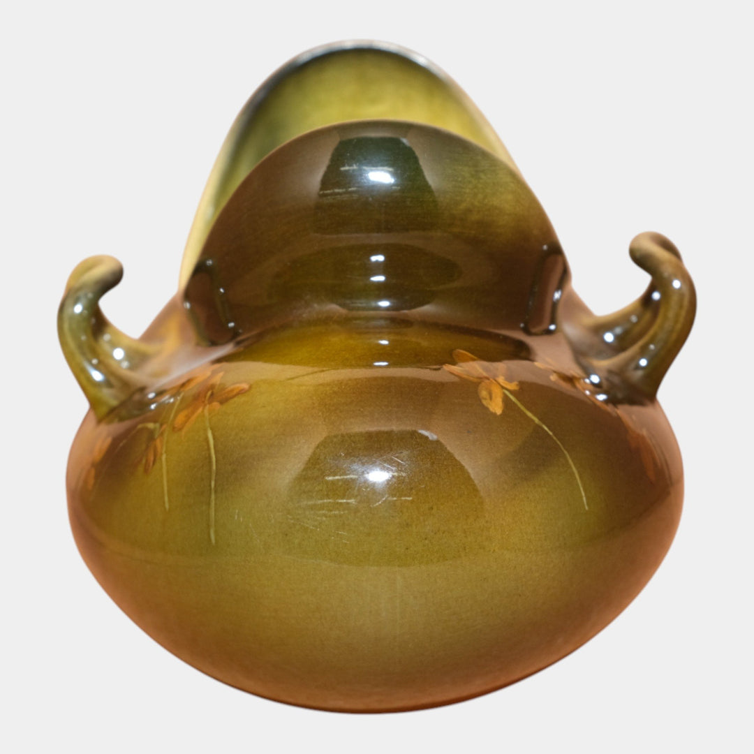 Rookwood Pottery 1893 Standard Glaze Ceramic Flower Handled Bowl 628 Abel - Just Art Pottery