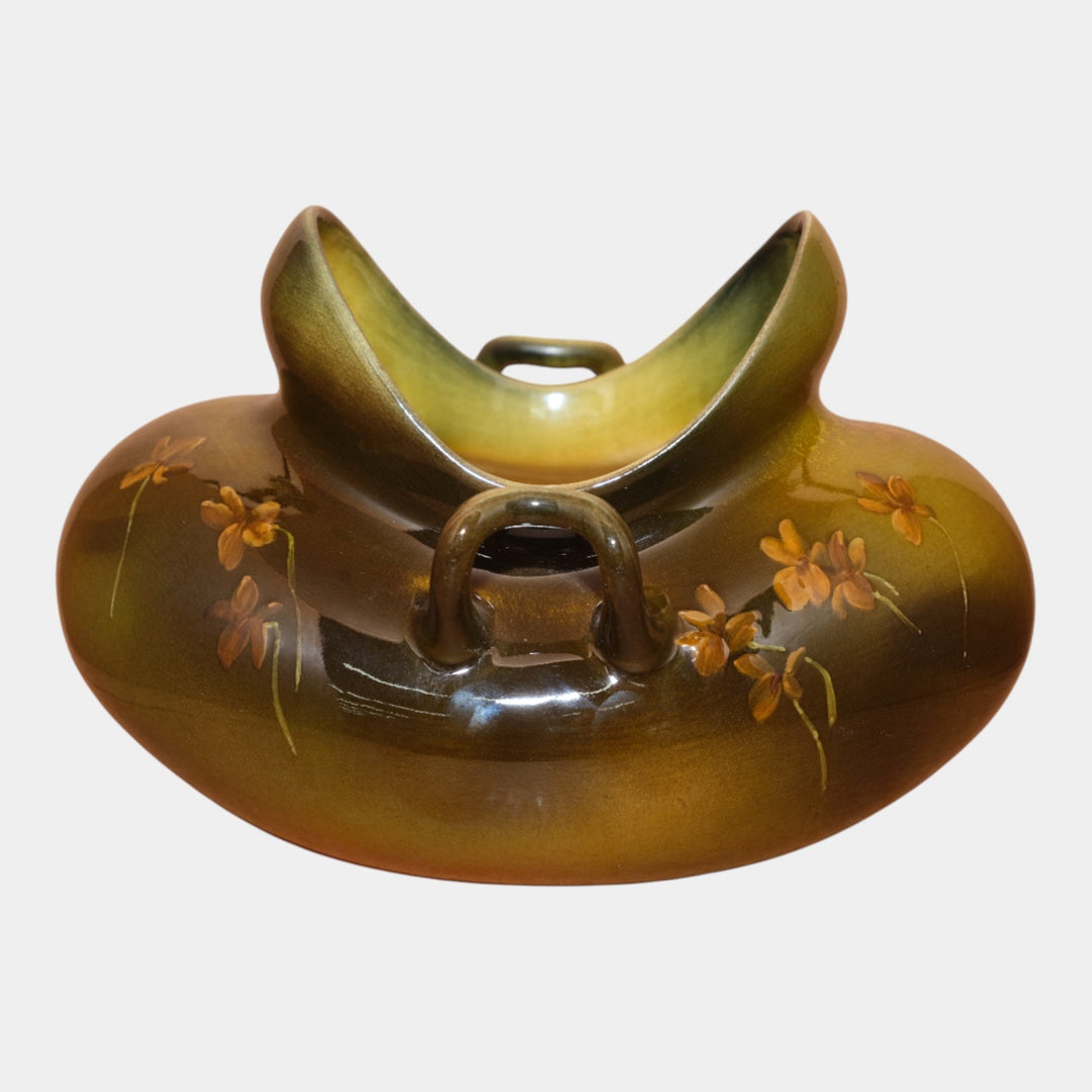 Rookwood Pottery 1893 Standard Glaze Ceramic Flower Handled Bowl 628 Abel - Just Art Pottery