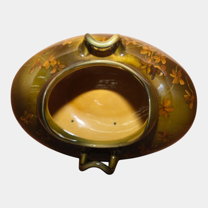 Rookwood Pottery 1893 Standard Glaze Ceramic Flower Handled Bowl 628 Abel - Just Art Pottery