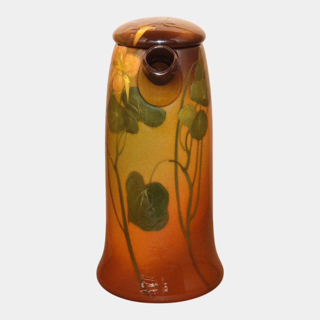 Rookwood Pottery 1900 Standard Glaze Ceramic Flower Lidded Pitcher 772 Steinle