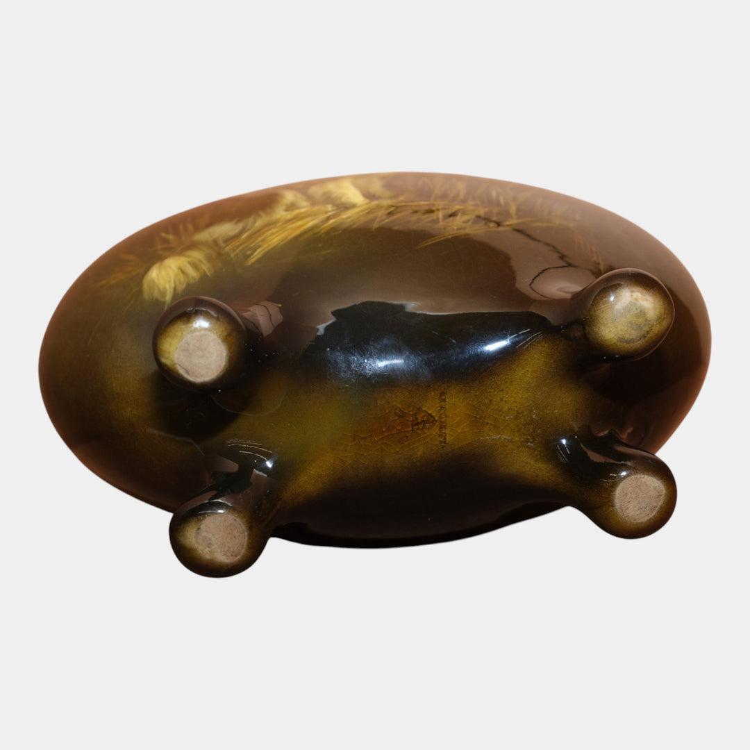 Owens Utopian Standard Glaze Hand Painted Border Collie Dog Portrait Pillow Vase - Just Art Pottery