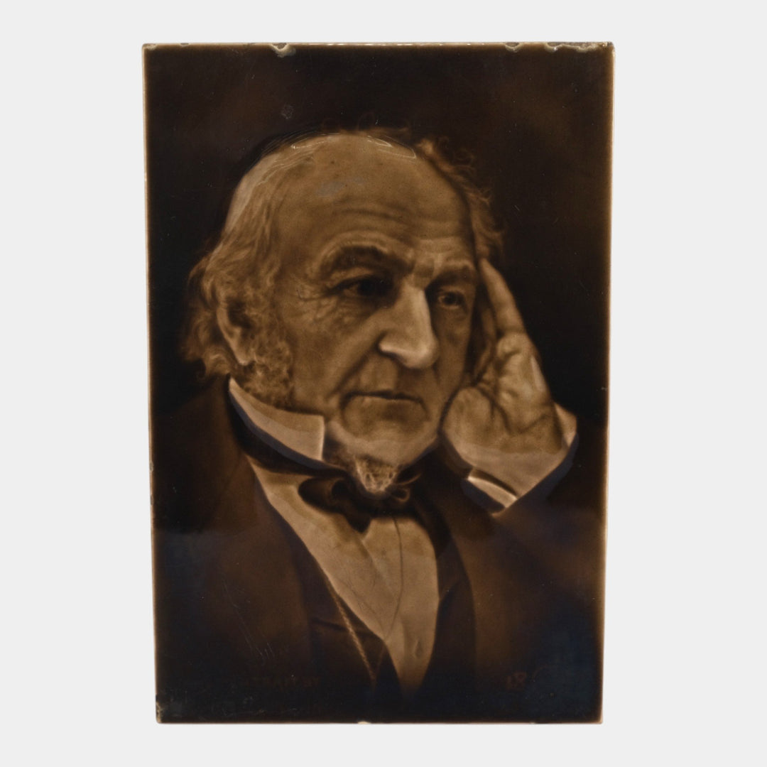 Sherwin And Cotton 1898 Prime Minister William Ewart Gladstone Portrait Tile - Just Art Pottery
