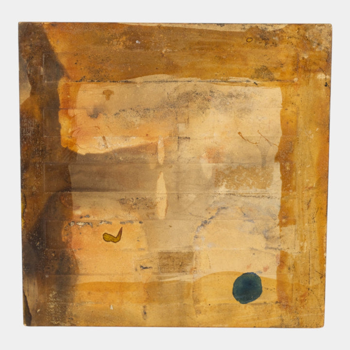 Godwin English Art Pottery Green Glazed Heron Scenic Marsh Tile In Relief