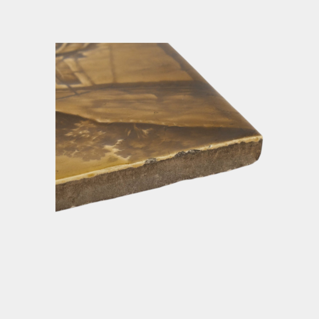 AETCO American Encaustic Tiling Company Brown Ceramic Watermill Pictorial Tile