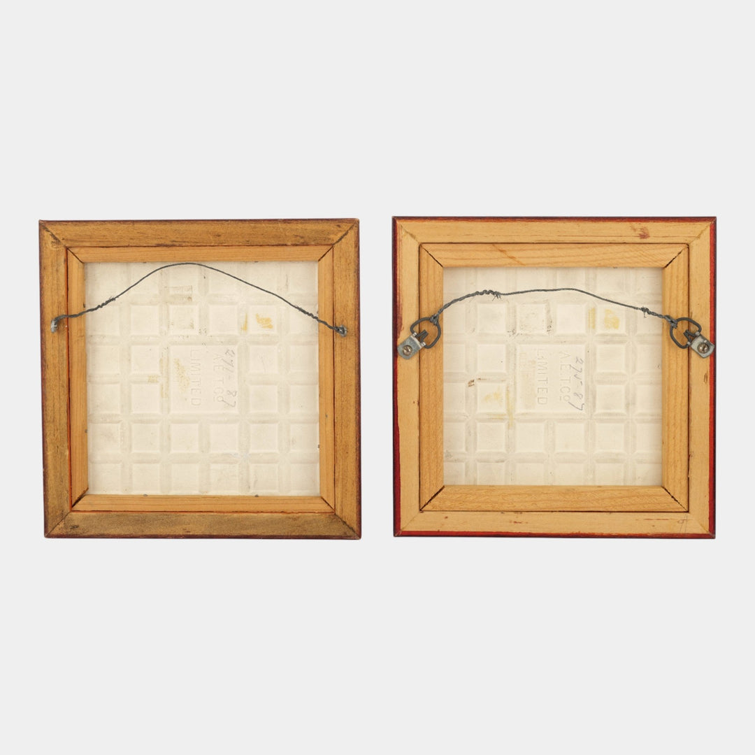 AETCO American Encaustic Tiling Company Green Framed Ceramic Portrait Tiles