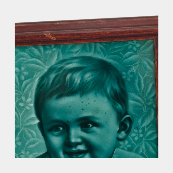AETCO American Encaustic Tiling Company Green Framed Ceramic Portrait Tiles