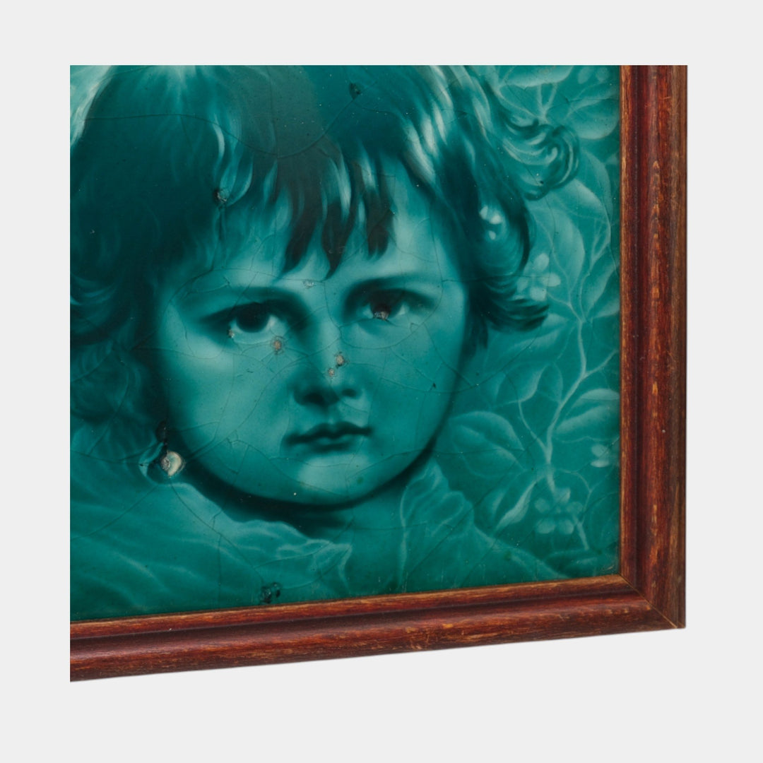 AETCO American Encaustic Tiling Company Green Framed Ceramic Portrait Tiles
