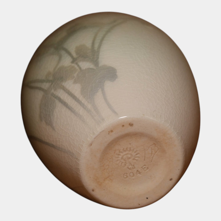 Rookwood Pottery 1907 Iris Glaze Blooming White Wildflowers Vase 604E Bishop