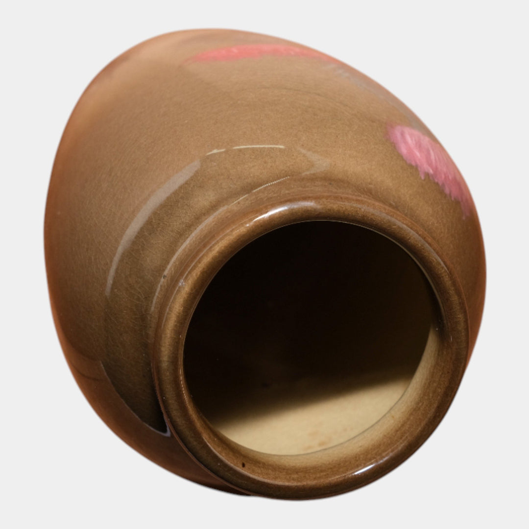 Weller Eocean Vintage Art Pottery Hand Painted Pink Thistle Blooms Vase Roberts