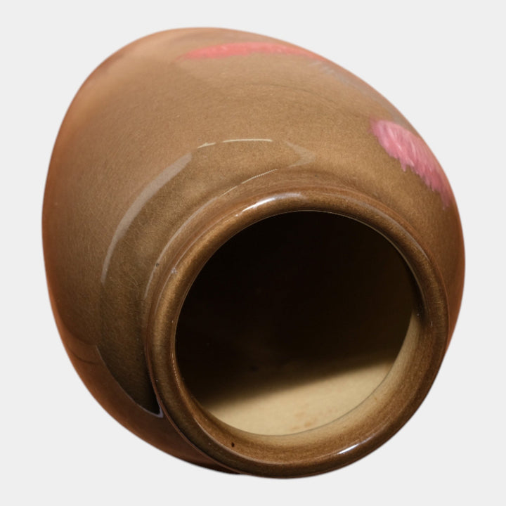 Weller Eocean Vintage Art Pottery Hand Painted Pink Thistle Blooms Vase Roberts