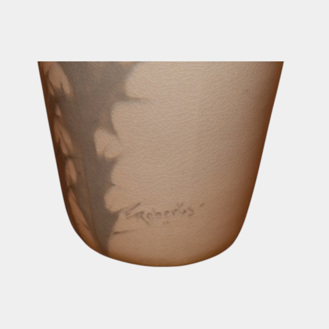 Weller Eocean Vintage Art Pottery Hand Painted Pink Thistle Blooms Vase Roberts