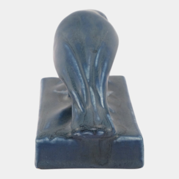 Rookwood 1921 Vintage Art Pottery Blue Rook Ceramic Paperweight Figurine 1623