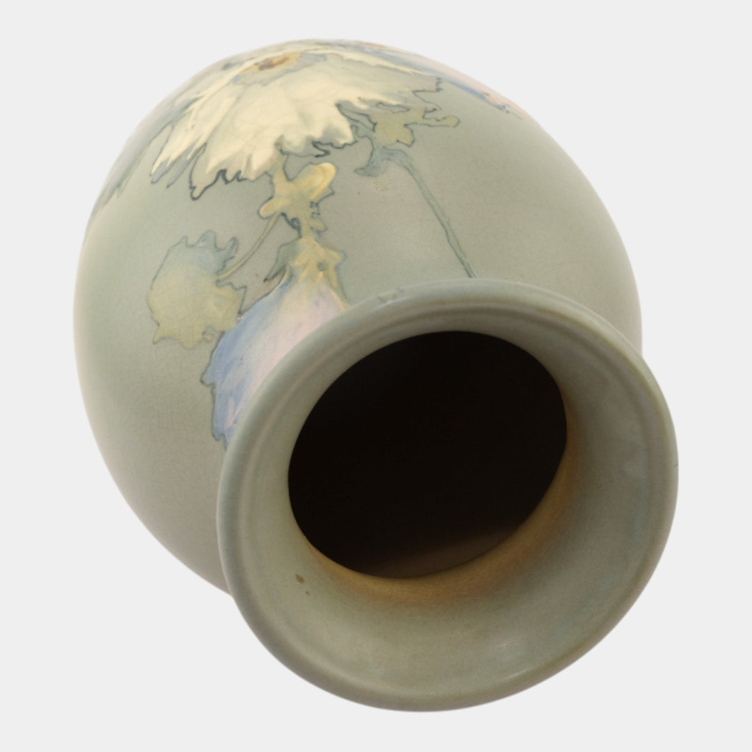 Weller Hudson 1920s Art Pottery Hand Painted Floral Large Vase Timberlake