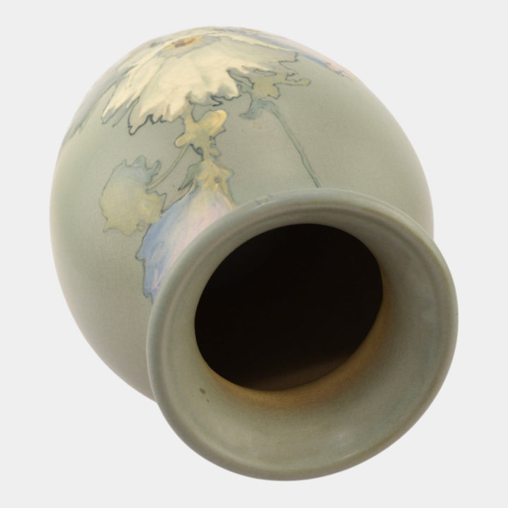 Weller Hudson 1920s Art Pottery Hand Painted Floral Large Vase Timberlake