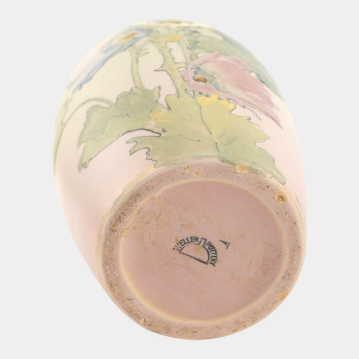 Weller Hudson 1920s Art Pottery Hand Painted Floral Large Vase Timberlake