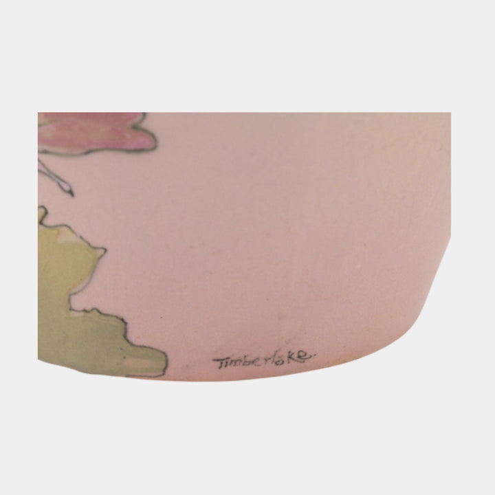 Weller Hudson 1920s Art Pottery Hand Painted Floral Large Vase Timberlake