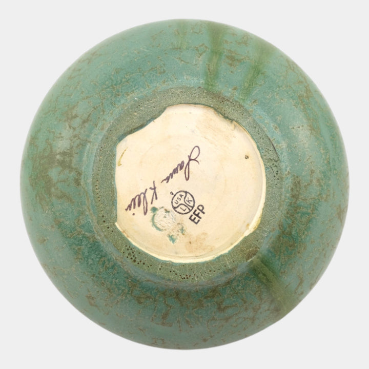 Ephraim Faience 2012 Art Pottery "Enchanted Frog" Frog And Lily Pad Ceramic Vase