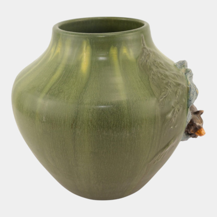 Ephraim Faience 2010 "Mountain Grizzly" Art Pottery Bear In Cave Ceramic Vase