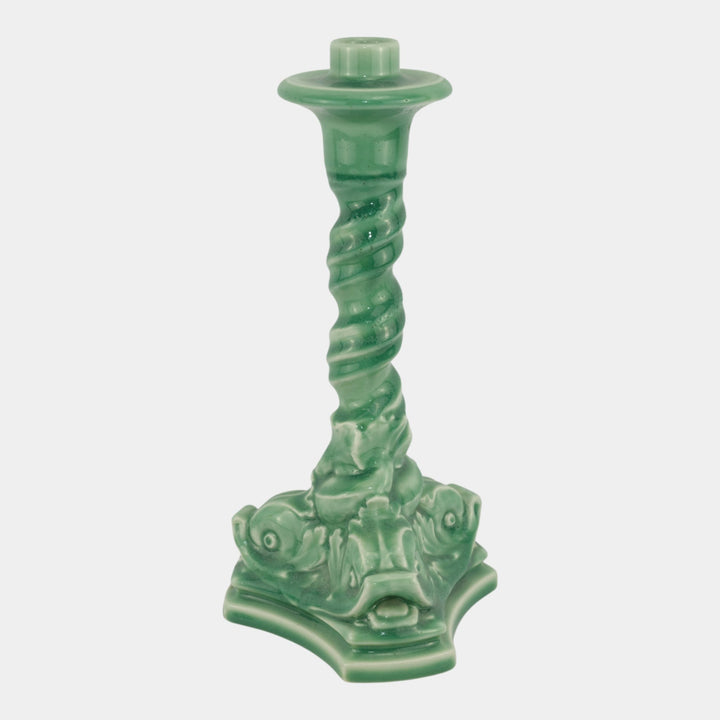 Rookwood Pottery 1919 Art Deco Sea Green Dolphin Base Candle Holder 2464