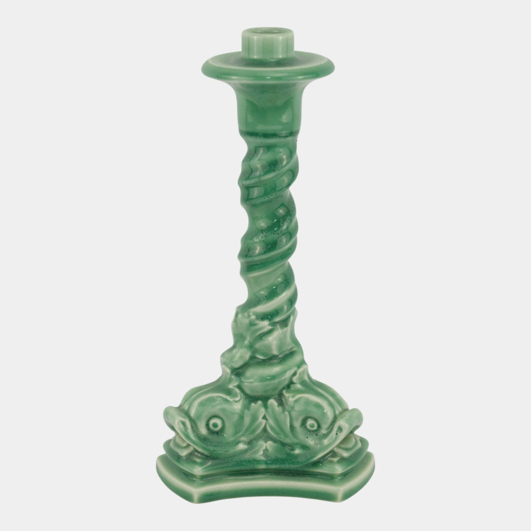 Rookwood Pottery 1919 Art Deco Sea Green Dolphin Base Candle Holder 2464