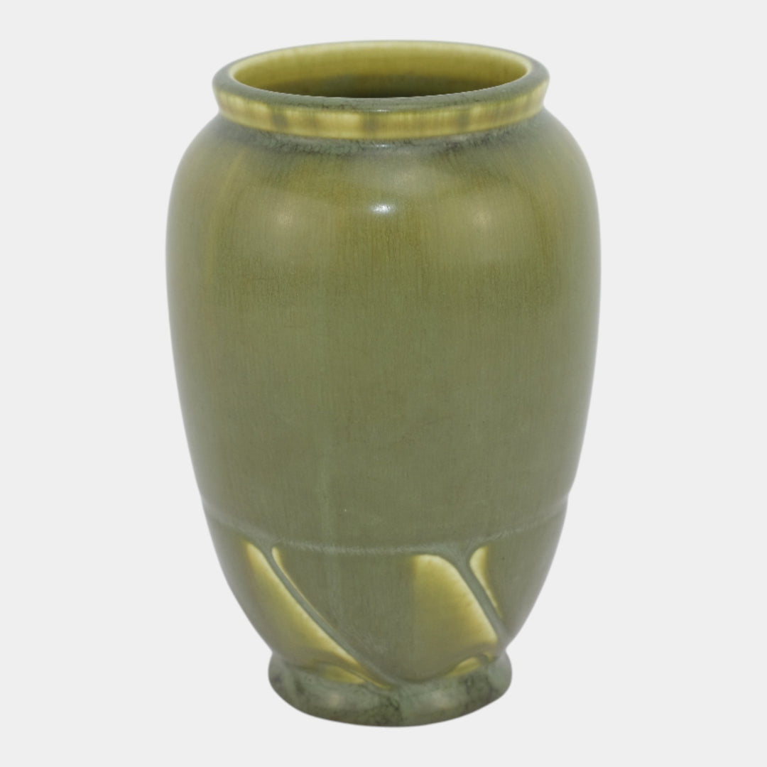 Rookwood 1927 Vintage Arts And Crafts Pottery Green Twisted Base Vase 2283