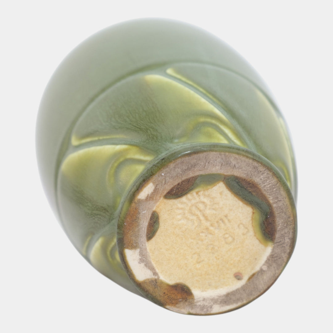 Rookwood 1927 Vintage Arts And Crafts Pottery Green Twisted Base Vase 2283